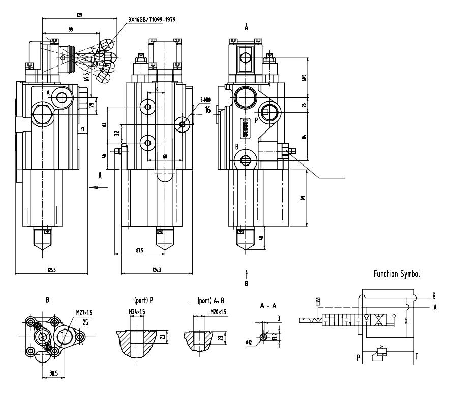 2018 Hot Sale Hydraulic Directional Control Valve Fp6 for Tractor