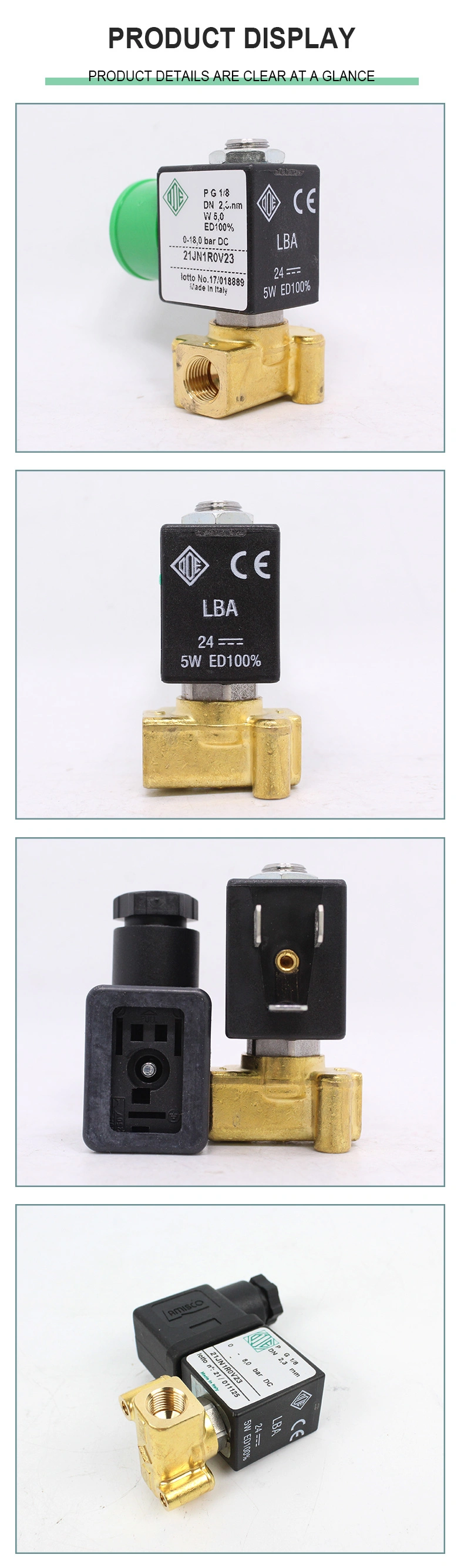 Wholesale Italy Ode 21jn1r0V23 General Purpose 2-Way Brass DC12V Solenoid Control Valves